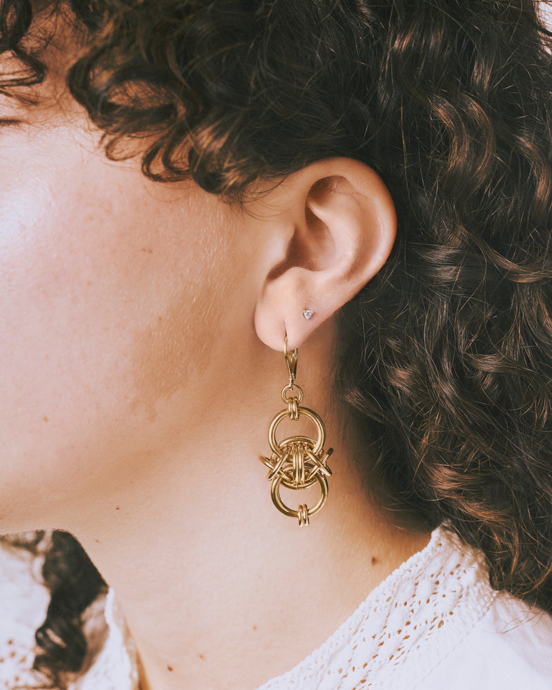 Barbed Wire Earrings | Brass